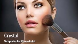  Presentation with cosmetics - Amazing slide deck having smokey eyes - makeup applying make-up cosmetics brush backdrop and a tawny brown colored foreground