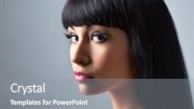  Presentation with fashion - Slide set enhanced with smokey eyes - portrait of beautiful fashion brunette background and a  colored foreground