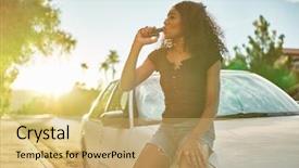  Presentation with vaping - Presentation design having smoking - african american woman vaping background and a yellow colored foreground