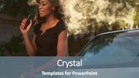  Presentation with african woman - Audience pleasing presentation theme consisting of smoking - african american woman vaping backdrop and a ocean colored foreground