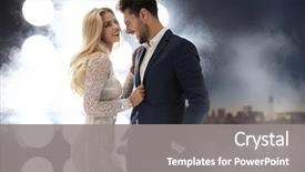  Presentation with night club - Beautiful slide set featuring smoking - attractive laughing couple backdrop and a gray colored foreground