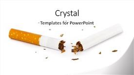  Presentation with cigarette - Theme enhanced with smoking - broken cigarette isolated on white background and a white colored foreground
