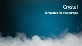  Presentation with pink and blue acrylic smoke - Beautiful PPT theme featuring smoking - dense smoke on blue background backdrop and a ocean colored foreground