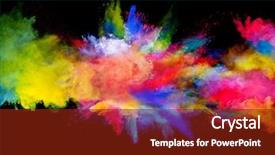  Presentation with explosion - Audience pleasing PPT theme consisting of smoking - explosion of colored powder backdrop and a tawny brown colored foreground