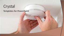  Presentation with detector - Audience pleasing slides consisting of smoking - man installing smoke or carbon backdrop and a light gray colored foreground