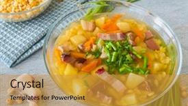  Presentation with soup - PPT theme with smoking - pea soup with home made background and a gold colored foreground