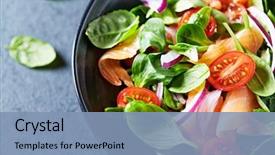  Presentation with baby food - Cool new slide deck with smoking - salmon salad with spinach cherry backdrop and a light blue colored foreground