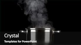  Presentation with smoking - Beautiful presentation featuring smoking - steaming pot on black background backdrop and a black colored foreground