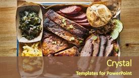  Presentation with ribs - Presentation design having smoking - texas bbq style tray background and a tawny brown colored foreground