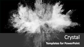  Presentation with explosion - Cool new slide set with smoking - white powder explosion isolated backdrop and a dark gray colored foreground