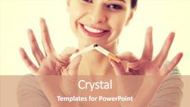  Presentation with cigarette - Cool new presentation with smoking - young beautiful woman holding broken backdrop and a coral colored foreground