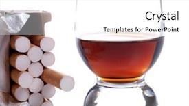  Presentation with cigarettes - Presentation enhanced with smoking alcohol - color photo of a glass background and a white colored foreground