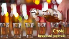  Presentation with smoking alcohol - PPT theme with smoking alcohol - snifters on bar desk close-up background and a tawny brown colored foreground