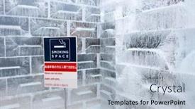  Presentation with ice block - Audience pleasing slide set consisting of smoking-area-in-sapporo-japan backdrop and a light blue colored foreground