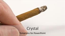  Presentation with cannabis - Slide set with smoking cannabis - cigarillo in hand background and a  colored foreground