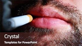  Presentation with smoking - PPT layouts having smoking cannabis - close-up of an unshaven smoker background and a tawny brown colored foreground