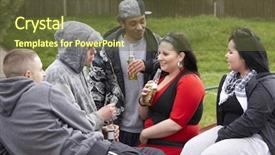  Presentation with cars - Beautiful presentation theme featuring smoking cannabis - gang of youths sitting backdrop and a tawny brown colored foreground