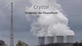  Presentation with power plant - Audience pleasing slides consisting of smoking-chimney-power-plant backdrop and a light gray colored foreground