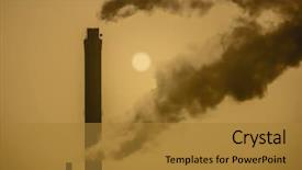  Presentation with air pollution - Presentation theme featuring smoking chimneys air pollution environment background and a gold colored foreground