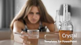  Presentation with drinking alcohol - PPT layouts with smoking cigarette at home background and a violet colored foreground