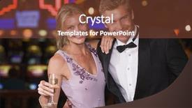  Presentation with casino - Presentation theme featuring smoking drinking - couple celebrating inside casino background and a tawny brown colored foreground