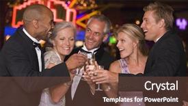  Presentation with casino - Presentation theme having smoking drinking - group of friends celebrating background and a tawny brown colored foreground