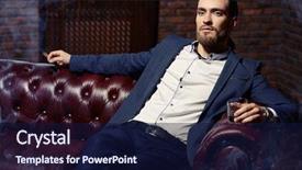  Presentation with leather - Presentation theme consisting of smoking drinking - imposing young man sitting background and a navy blue colored foreground
