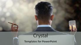  Presentation with sparkling lights - Slide deck with smoking drinking habits - businessman back sitting in chair background and a light gray colored foreground