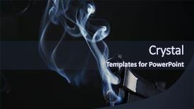  Presentation with smoking - Theme enhanced with smoking gun on black background background and a tawny brown colored foreground