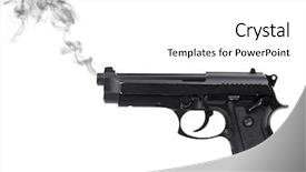  Presentation with smoking - PPT theme having smoking gun on white background background and a white colored foreground