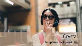  Presentation with asia traditional - Audience pleasing slide deck consisting of smoking in the traditional marketplace backdrop and a coral colored foreground