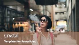  Presentation with smoking - PPT theme featuring smoking in the traditional marketplace background and a coral colored foreground