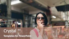  Presentation with government stopping smoking - Cool new PPT layouts with smoking in the traditional marketplace backdrop and a coral colored foreground