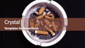  Presentation with smoking ashtray - Beautiful PPT layouts featuring smoking injurious health - ashtray backdrop and a tawny brown colored foreground