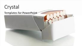  Presentation with cigarettes - Audience pleasing slide deck consisting of smoking injurious health - box of cigarettes isolated backdrop and a white colored foreground