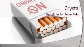  Presentation with cigarettes - PPT theme with smoking injurious health - box of cigarettes isolated background and a  colored foreground