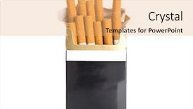  Presentation with cigarettes - Audience pleasing slides consisting of smoking injurious health - box of cigarettes isolated backdrop and a yellow colored foreground