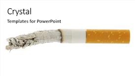  Presentation with cigarette - Cool new presentation theme with smoking injurious health - burned-out cigarette isolated backdrop and a white colored foreground