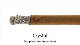  Presentation with cigar - Cool new presentation theme with smoking injurious health - cigar with ash isolated backdrop and a white colored foreground