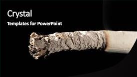  Presentation with cigarette te dent - Presentation enhanced with smoking injurious health - cigarette butt background and a black colored foreground