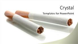  Presentation with cigarettes - Cool new slide deck with smoking injurious health - cigarettes isolated on a white backdrop and a  colored foreground