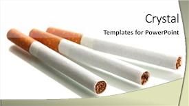  Presentation with cigarettes - PPT layouts enhanced with smoking injurious health - cigarettes isolated on a white background and a white colored foreground