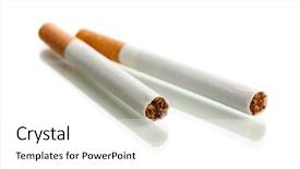  Presentation with cigarettes - Presentation theme consisting of smoking injurious health - cigarettes isolated on a white background and a  colored foreground