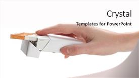  Presentation with cigarettes - Audience pleasing slide set consisting of restaurant investor - growing sales written on a backdrop and a gray colored foreground