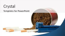  Presentation with tobacco - Colorful theme enhanced with smoking joint - device for packing cigarettes backdrop and a  colored foreground