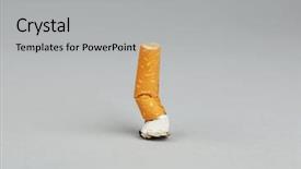 Presentation with cigarette - Presentation featuring smoking kills - cigarette butt on light background background and a light gray colored foreground