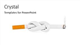  Presentation with cigarette - Presentation theme enhanced with smoking kills - cigarette with knot isolated background and a white colored foreground