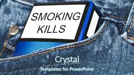  Presentation with jeans - Slides having smoking kills - cigarettes in blue jeans pocket background and a ocean colored foreground