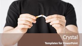  Presentation with cigarette - Cool new PPT layouts with smoking kills - close up of man breaking backdrop and a violet colored foreground