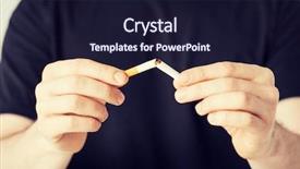  Presentation with cigarette - Slide set featuring smoking kills - close up of man breaking background and a wine colored foreground